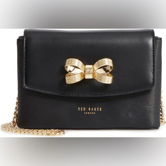 Ted Baker - Black Crossbody with Gold Chain and Gold Bow - Picture 2 of 8